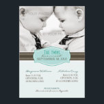 Elegant Twillingar Födelsemeddelande: Aqua Blue Meddelande<br><div class="desc">BabyShoppe specialiserar sig på sak-baby,  så du kanske också är intresserad av dessa..</div>