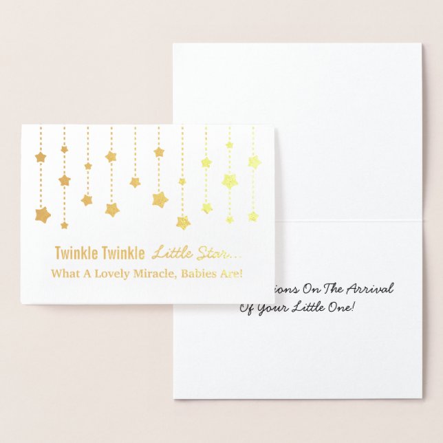 Elegant Twinkle Twinkle Little Star Gold Foil Folierat Kort (Display)
