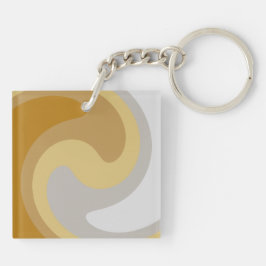 Elegant Twirl Art i Golden Gult, Silverish Grått