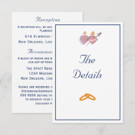 Elegant Two Hearts Catholic Wedding Tilläggskort