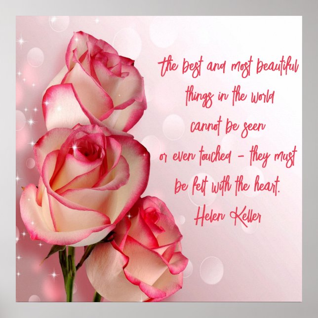 Elegant Two Tone Ro Poster Quote Helen Keller (Framsidan)