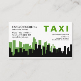 Elegant Two Toned City Skyline Silhouette Taxi Visitkort