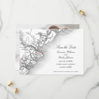 Elegant Tybee-ön Georgia Karta Bröllop