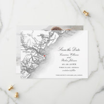 Elegant Tybee-ön Georgia Karta Bröllop