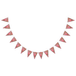 Elegant tygdesign med invecklad blomster- vimplar