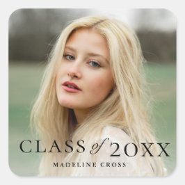 Elegant Typ Foto Examen Fyrkantigt Klistermärke