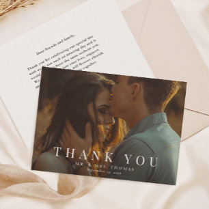 Elegant Typ Minimal Foto Tack Kort