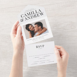 Elegant Typ RSVP Foto Bröllop
