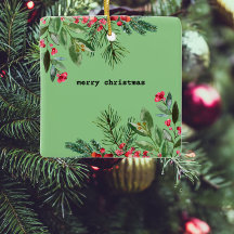 Elegant Typewriter jul Foliage Holly Berry