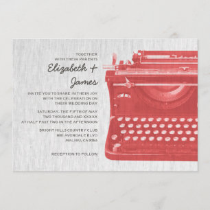 Elegant Typewriter-Nycklarnas bröllopsinbjudningar Inbjudningar