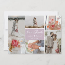 Elegant Typografi 6 Photo Collage Lilac Bröllop