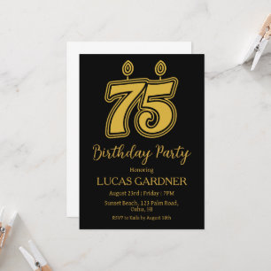 elegant-typografi 75:e-födelsedagsinbjudningar inbjudningar