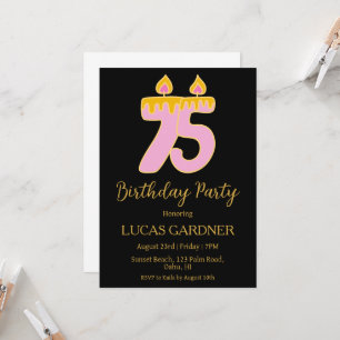 elegant-typografi 75:e-födelsedagsinbjudningar inbjudningar