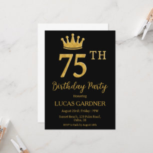 elegant-typografi 75:e-födelsedagsinbjudningar inbjudningar