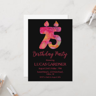 elegant-typografi 75:e-födelsedagsinbjudningar inbjudningar