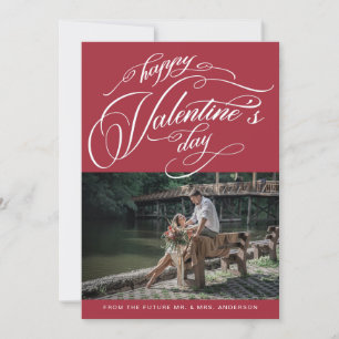 Elegant Typografi Alla hjärtans dag Bröllop Foto Spara Datumet