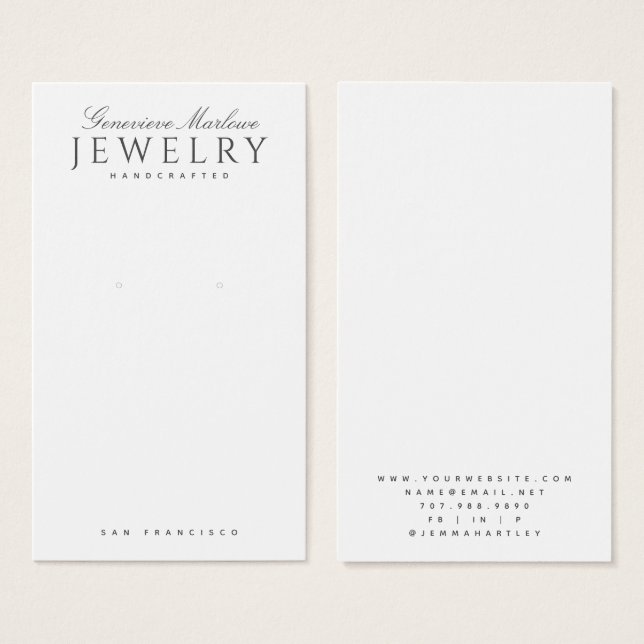 Elegant Typografi Ararring Jewelry Visitkort (Framsida & baksida)