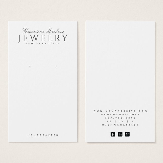 Elegant Typografi Ararring Jewelry Visitkort (Framsida & baksida)