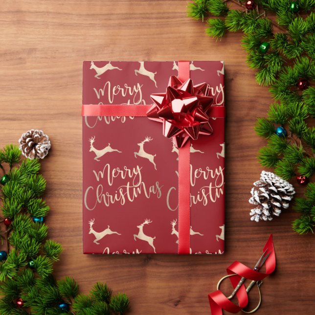 Elegant, typografi av renar från guld God jul Presentpapper (Julgåva)