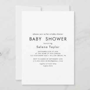 Elegant typografi Bebisfest-inbjudan Inbjudningar