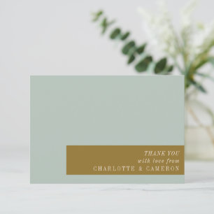 Elegant typografi Blå Oliv Anpassad Bröllop Tack Kort