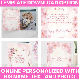 Elegant typografi Blommig modern Kort