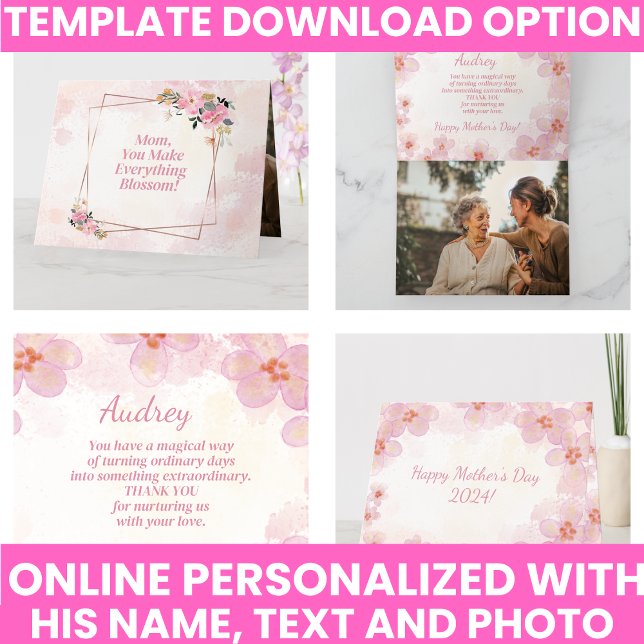 Elegant Typografi - Blommigten Teckna Kort (Elegant Typography Cute Floral Keepsake Card
)