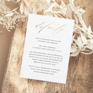 Elegant typografi Bröllopsdetaljer Tilläggskort