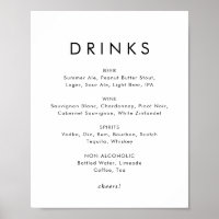 Elegant typografi Bröllopsdrycker Menytecken