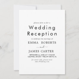 Elegant typografi | Bröllopsmottagningsinbjudan Inbjudningar