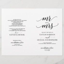 Elegant typografi Bröllopsprogram i svart 2