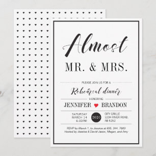 Elegant typografi Bröllopsprovs dinnerkort Inbjudningar