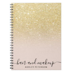 elegant typografi chic guld glitter anteckningsbok