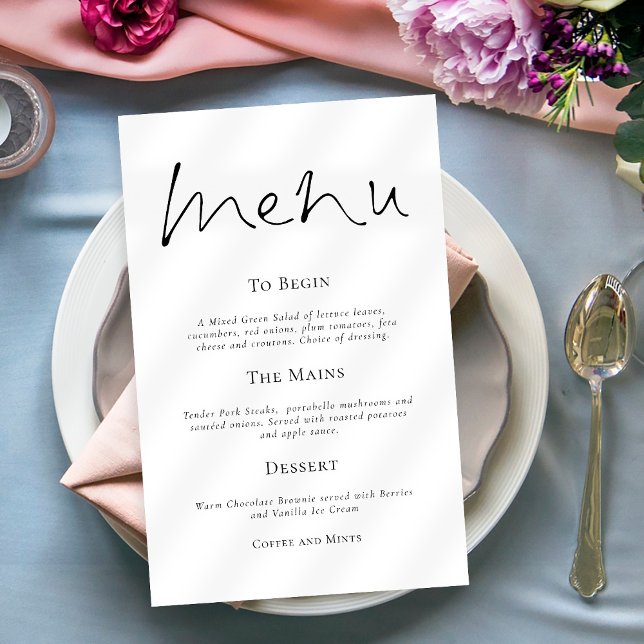 Elegant Typografi Enkel meny Bröllop Poster (Skapare uppladdad)