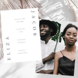 Elegant Typografi - enkelt foto Bröllop Inbjudningar
