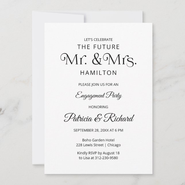 Elegant typografi för bröllopsinbjudan meddelande (Framsida)