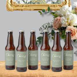 Elegant typografi för brylluppsölsetiketter ölflaska etikett