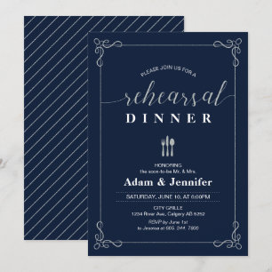Elegant typografi för middagsinbjudan till bröllop inbjudningar
