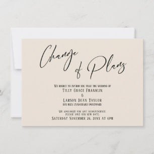 Elegant typografi Förändring av planer Kreamkort Inbjudningar