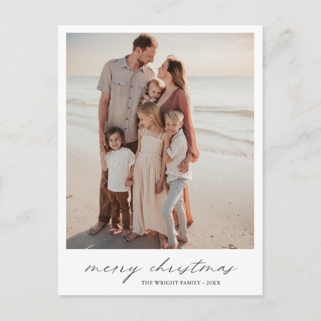 Elegant Typografi Foto Modern jul Helg Vykort (Framsida)