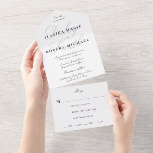 Elegant Typografi Fullt Svarta och vita Bröllop