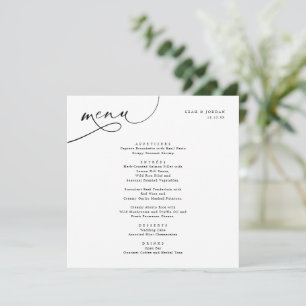 Elegant, typografi, fyrkant Bröllop Meny