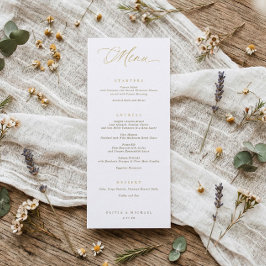 Elegant typografi Guld Skrift Bröllopsmiddag Meny