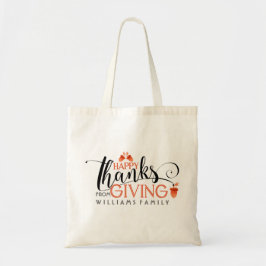 Elegant Typografi happy thanksgiving Tygkasse