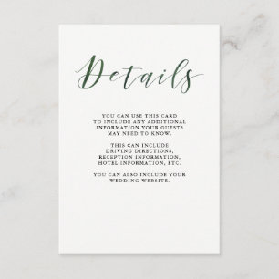 Elegant Typografi Information om djup Grönt Tilläggskort