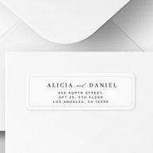 Elegant typografi inramad returadress för bröllop