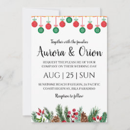 elegant typografi jul bröllopskort inbjudningar