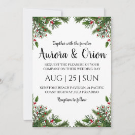 elegant typografi jul bröllopskort inbjudningar