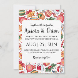 elegant typografi jul bröllopskort inbjudningar