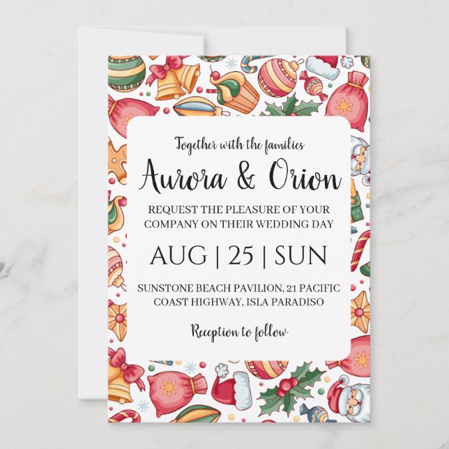 elegant typografi jul bröllopskort inbjudningar (Framsida)